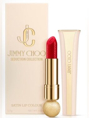Jimmy Choo Seduction Collection Satin Lipstick —Red, Vitamin E Hydrates lips NIB